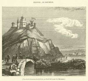 Widok twierdzy Sylivrie nad brzegiem Morza Marmara (rycina) autorstwa French School
