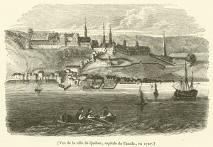 Widok miasta Quebec, stolicy Kanady, w 1720 r. (rycina) autorstwa French School