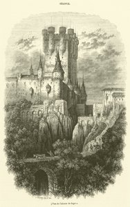 Widok na Alkazar w Segowii (rycina) autorstwa French School