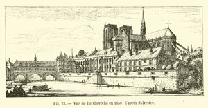 Widok archidiecezji w 1650 r. wg Sylvestre autorstwa French School
