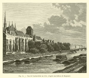 Widok archidiecezji w 1751 r.; po obrazie Raguenet autorstwa French School