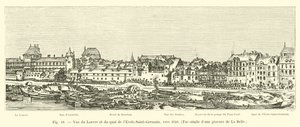 Widok na Luwr i Quai de lEcole-Saint-Germain, ok. 1640, Faksymile ryciny z La Belle autorstwa French School