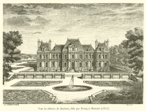 Widok na Chateau de Maisons, zbudowany przez Francois Mansart autorstwa French School