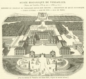 Widok Pałacu Wersalskiego za Ludwika XIII (rycina) autorstwa French School