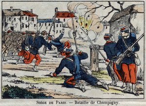 Wojna 1870 między Francją a Prusami: bitwa pod Champigny lub bitwa pod Villiers od 30.11 do 02.12.1870. autorstwa French School