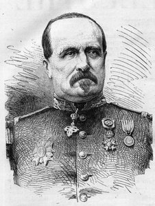 Wojna 1870: portret Jules Marie Ladreit de La Charriere (1806-1870), francuskiego żołnierza. Grawer w „”Le Monde Illustré”” nr 714 z dnia 17 grudnia 1870 r. autorstwa French School