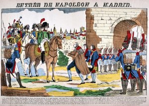 Wojna półwyspu (1807-1814) - Wkroczenie Napoleona I do Madrytu w dniu 2.12.1808 r. Obraz Epinal autorstwa French School