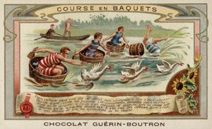 Wyścig balii (chromolitho) autorstwa French School