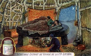 Sposoby spania: Afgańska warstwa kamienia. Chromolitografia opakowań Liebiga. autorstwa French School