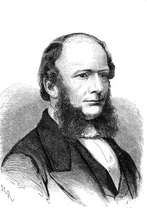 Werner von SIEMENS (1816-1892), niemiecki wynalazca i przemysłowiec (telegraf elektryczny). Grawerowanie 1868 autorstwa French School