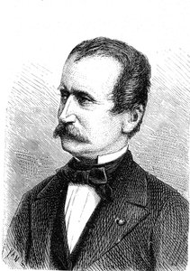 Wilhelm ENGERTH (1814-1884), austriacki inżynier, konstruktor pierwszej lokomotywy górskiej. Grawerowanie 1867 autorstwa French School