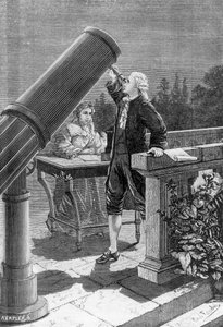William Herschel (1738-1822) odkrywa planetę Uran autorstwa French School