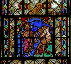 Okno przedstawiające Harrowing of Hell autorstwa French School
