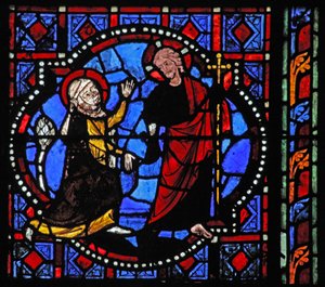 Okno w02 przedstawiające scenę Zmartwychwstania: Noli Me Tangere autorstwa French School