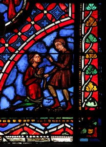 Okno w05 przedstawiające maga Hermogenesa i Filetos autorstwa French School