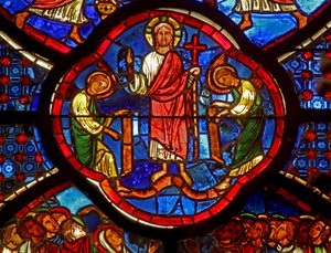 Okno w0 przedstawiające Chrystusa w chwale autorstwa French School