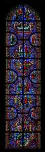 Okno w11 przedstawiające męczeństwo św. Andrzeja autorstwa French School