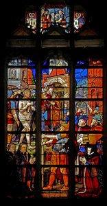 Okno w16 przedstawiające Ecce Homo według Durer autorstwa French School