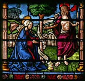 Okno w6 przedstawiające scenę Zmartwychwstania: Noli Me Tangere autorstwa French School