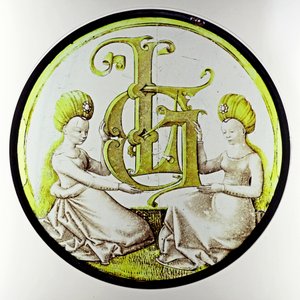 Okno w80 przedstawiające Monogram Laurenta Gyrarda autorstwa French School