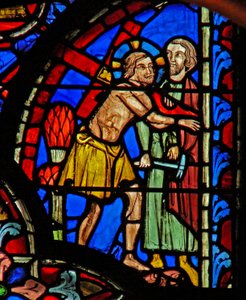 Okno w8 Jezus niesie krzyż: Via Crucis autorstwa French School