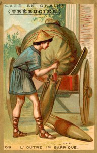 Wineskin - pierwsza beczka (chromolitho) autorstwa French School