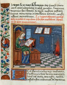 Kobieta iluminująca Księgę Roztropnej i Nieroztropnej Katarzyny Damboise, 1509 autorstwa French School