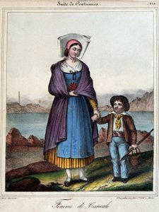 Kobieta z Cancale i jej dziecko, około 1845 r. autorstwa French School