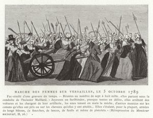 Marsz kobiet na Wersal, rewolucja francuska, 5 października 1789 autorstwa French School