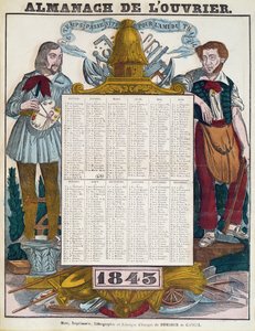 Kalendarz robotniczy na rok 1843 autorstwa French School