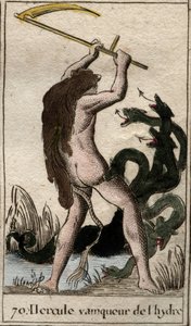 Dzieła Herkulesa: „”Herkules zabijający Hydrę Lernejską”” (Praca Heraklesa, Herkules zabijający Hydrę Lernejską) Z „”Mitologia młodości”” Pierre Blancharda 1803. autorstwa French School