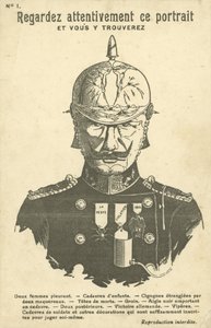 Pocztówka antyniemiecka z I wojny światowej (lito) autorstwa French School