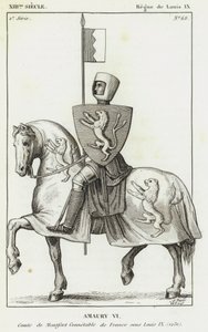 XIII wiek, panowanie Ludwika IX, Amaury VI, hrabiego Montfort Constable Francji pod Ludwikiem IX autorstwa French School