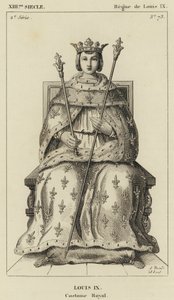 XIII wiek, panowanie Ludwika IX, Ludwika IX, Strój Królewski (Grawerowanie) autorstwa French School