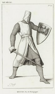 XII wiek, Hugh, książę Burgundii (rycina) autorstwa French School