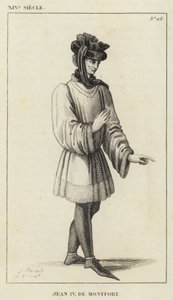 XIV w., Jan IV de Montfort (rycina) autorstwa French School