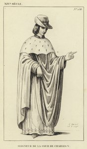 XIV w. Pan Dworu Karola V (rycina) autorstwa French School
