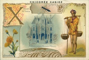 Xeranthemum, Ximo Japanese, House a Tours i osa drzewna (chromolitho) autorstwa French School