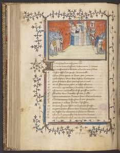 Yates Thompson 35 lat. 80v Biorąc Valonges, z „Pieśń Bertranda du Guesclin”, c.1380-92 (welum) autorstwa French School