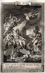 Widzisz o strasznym boskim synu złego Ulissa - rycina Monneta z 1798 r. w „Les Aventures de Telemaque, fils d