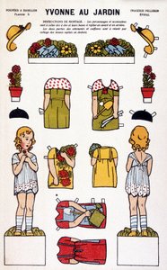 Yvonne w ogrodzie: decoupage. 19 wiek. autorstwa French School
