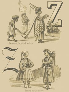 Z: Zanzibar, wielki sułtan/Zuave i cantiniere autorstwa French School