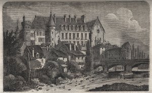 zamek gminy La Palice w Lapalisse, w departamencie Allier, - rycina w „Histoire de France” autorstwa Victora Duruy (1811-1894) - 1882 autorstwa French School