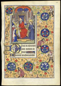 f.135r Miniatura Piłata umywającego ręce o losie Jezusa, z 