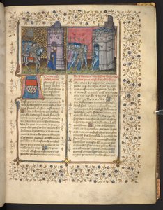 f. 73: Oblężenie Brześcia, z „Chronicles of France and England”, Jean Froissart (welin) autorstwa French School
