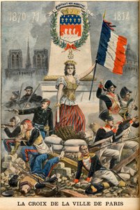 fluctuat nec mergitur - W herbie Paryża umieszczony jest krzyż miasta, ilustracja z angielskiej gazety „Le Petit Journal” 5 maja autorstwa French School