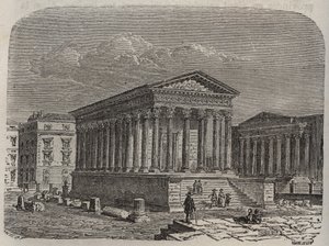 Okładka Carree de Nimes - Francja, Langwedocja-Roussillon, Gard - grawer w „Histoire de France” autorstwa Victora Duruy (1811-1894) - 1882 autorstwa French School