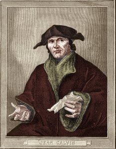 portret Jana Kalwina (1509-1564), francuskiego reformatora religijnego i pisarza. autorstwa French School