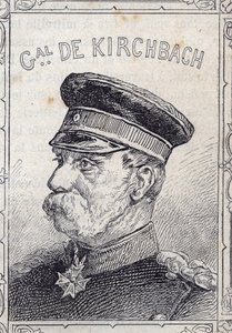 portret pruskiego generała Hugo von Kirchbacha - 1870-71 (rycina) autorstwa French School