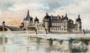 widok na zamek Chantilly (Oise). autorstwa French School
